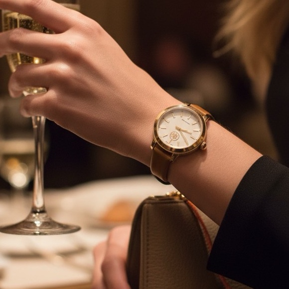 Tory Burch Gold and White Women's Watch - Picture 1 of 7